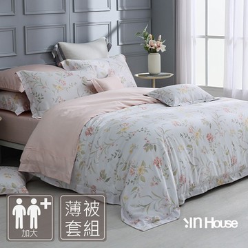IN-HOUSE-80支天絲棉薄被套床包組(春慕沁芳-加大)