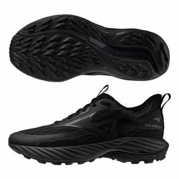 MIZUNO 美津濃 慢跑鞋 女鞋 運動鞋 緩震 防潑水 3E寬楦 RIDER 黑 J1GD258072