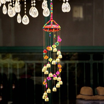 新款創意民族風云南荷包風鈴家居客廳兒童房蝴蝶旋轉螺旋鈴鐺吊飾