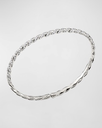 Sculpted Cable Flex Bracelet in 18K White Gold, 3.5mm