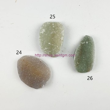 珠寶用瑪瑙玉髓水晶簇片（24～26號） （金工 手作 文創 水晶編織 曼陀羅 護身符 風水擺飾 用品）