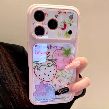 ins風韓系簡約塗鴉彩色線條草莓佐黎適用iPhone17promax手機殼蘋果