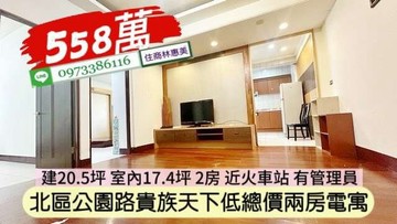 北區公園路近火車站貴族天下舒適2房華廈/住商林惠美｜台南市北區公園路