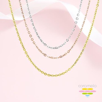 彩糖鑽工坊 925純銀 O字圈圈項鍊 純銀項鍊 (K白&K黃&玫瑰金 3選1)