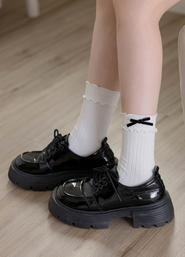 小蝶結捲邊襪襪