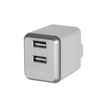 Avier 4.8A USB 電源供應器 / 銀灰