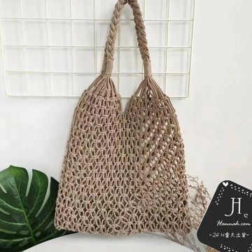 泰國編織雙袋包【5832】韓系INS渡假出遊氣質設計感休閒百搭海邊度假大容量包包側背包 沙灘編織包 單肩包 Hannah