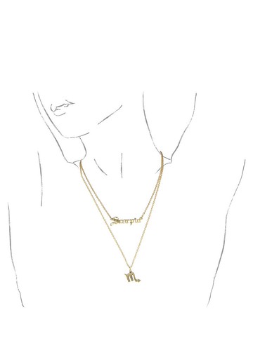 天蠍座佔星雙層項鍊。星座系列。兩種配色。