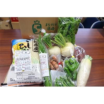 ふるさと納税 須崎市 とれたて新鮮!旬の朝採れ野菜8品目と高知県産コシヒカリ5kgセット