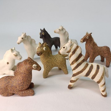 八駿圖/陶藝品/原創