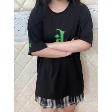 夏季國潮粉色男女短袖t恤新款美式國潮情侶同款簡約寬松上衣潮牌t