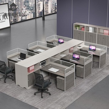 屏風辦公桌椅組合  簡約現代 職員工位員工卡座2/4/6人人位辦公家具qxm8131