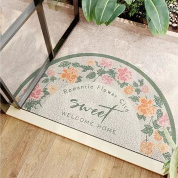 【寢室安居】半圓刮泥地墊75×45cm-爛漫多姿