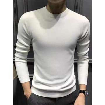 半高領毛衣男修身秋冬針織中領高彈力圓領百搭長袖打底衣2025新款