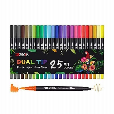 Zscmイラストペン 25色 ふで 極細 ぺんてる 水性 カラーペン セット アートマーカーペン 水彩毛筆 鮮やか 水性ペン コピックペン 手帳 絵手 通販 Lineポイント最大get Lineショッピング