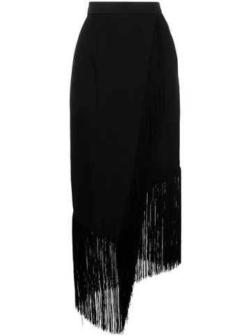 Taller Marmo - Bossa Nova fringed midi skirt - women - Viscose/Acetate - 46 - Black