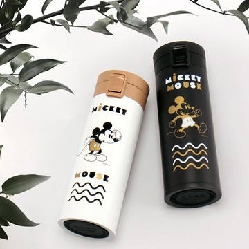Disney迪士尼 經典米奇內陶瓷真空彈跳保溫瓶420ml