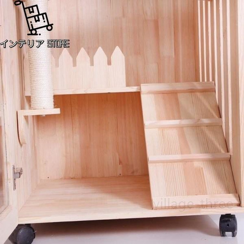 豪華別荘 猫別荘 透明なドア猫ハウス 通気性 猫ペット かご/おり9