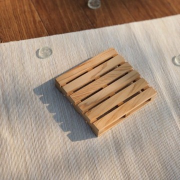 壹弍文創｜手作檜木迷你棧板杯墊
