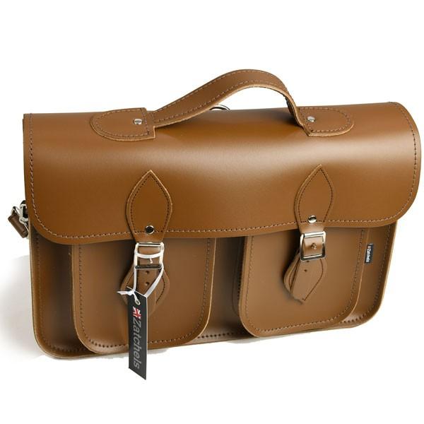 ザッチェルズ ZATCHELS ツインポケットサッチェルバッグ-14.5インチ チェスナット ３WAY 牛革 イギリス製 | LINEブランドカタログ