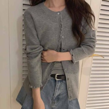 正韓罩衫 尼珠針織外套FOM1104-創翊韓都