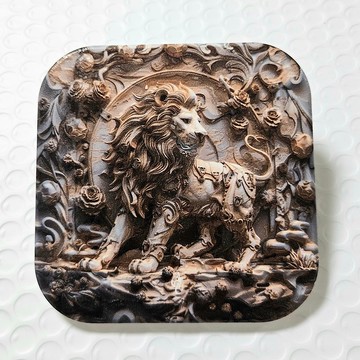 獅子座-晶雕吸水陶瓷杯墊