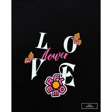 E7th.重磅LOVE小花短T-黑(E7S26262305)