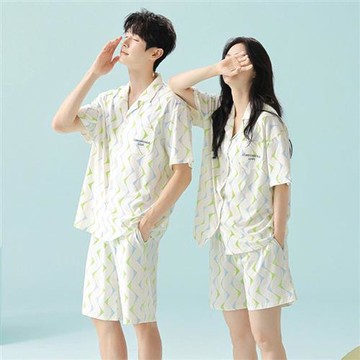 【巴黎精品】現貨+預購 短袖睡衣套裝純棉睡衣親膚透氣居家睡衣寬鬆睡褲大碼休閒男女裝-男女上衣2款a1km71
