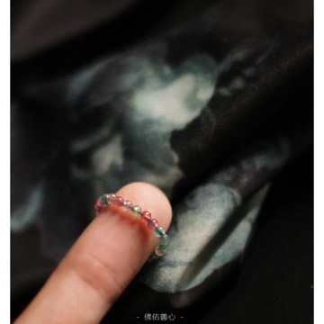 佛佑善心天然碧璽戒指手捻指環小眾女高級感閨蜜禮物原創設計細小