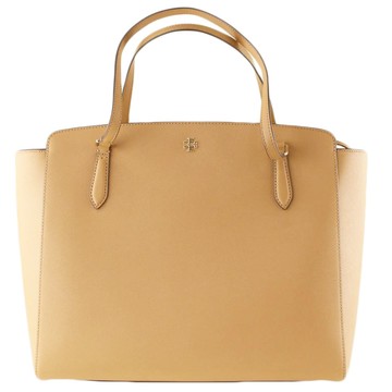 TORY BURCH - 素面防刮皮革托特包 (卡其)