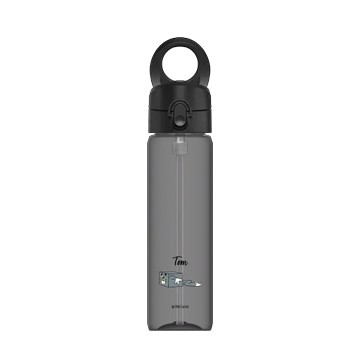 磁吸水壺 AquaStand Tritan 800cc - 附吸管 黑 - 湯姆貓與傑利鼠 Tom and Jerry - 貼紙系列 - 方塊湯姆貓