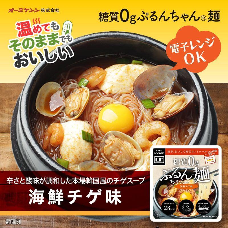 オーミケンシ 糖質0g ぷるんちゃん麺 海鮮チゲ味 200g×12袋入