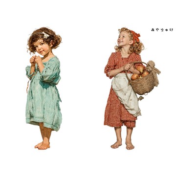 【4 月新品 2】08-127-0180 人物貼紙 鄉村女孩 B