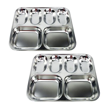 4格減肥不鏽鋼餐盤 2入組  2個  290 x 235 x 30mm  單色