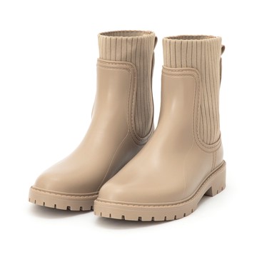 D+AF 【機能鞋墊】針織拼接切爾西短筒雨靴