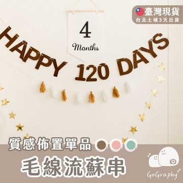 現貨｜DIY 毛線 流蘇串 生日佈置 派對佈置 流蘇 流蘇串旗 可愛 生日派對 婚禮佈置｜GoGraphy