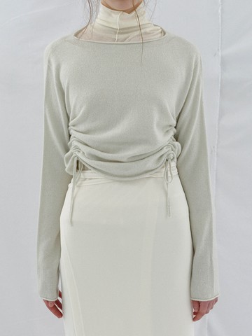 Shirring Boat-Neck Pullover_2 Colors
