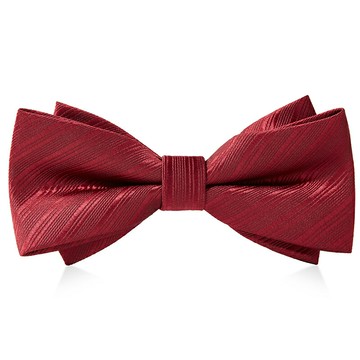 雙層酒紅色新郎領結男正裝結婚純色伴郎服蝴蝶結男士婚禮西裝潮