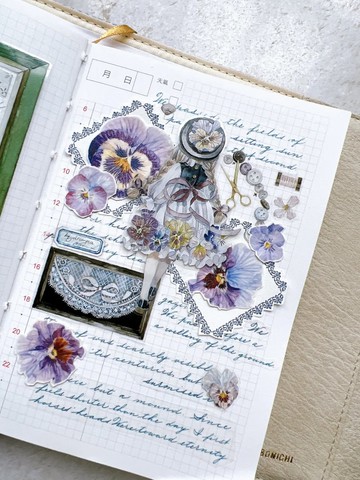 海浪 ふうろう 復古手寫英文字素 和紙膠帶 10米卷 台灣製