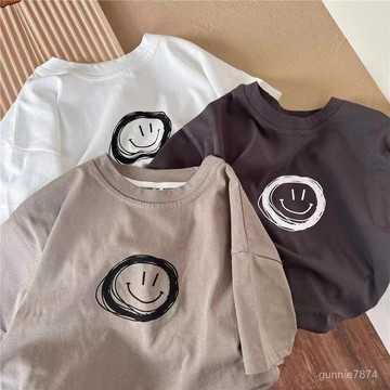 【夏日新品】女童短袖夏季薄款兒童半袖上衣男童夏裝純棉小童寶寶夏裝體恤衫運動短袖 兒童T恤 圓領上衣 卡通T恤上衣