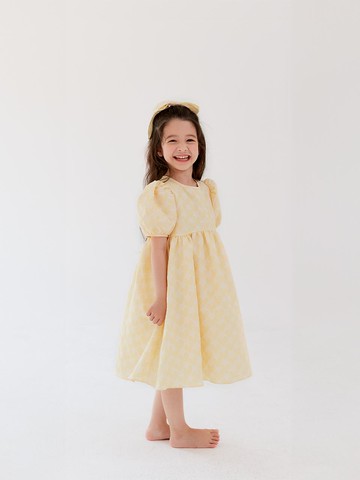 Heart Jacquard Delicate Dress [Yellow]
