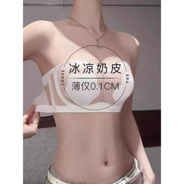 (免運)維多利亞2025新款大胸無肩帶內衣夏季薄款顯小胖隱形文胸抹胸大碼