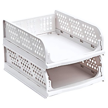 dayneeds 日需百備 分層拖拉收納盒 中款 抽取式 折疊收納盒 可堆疊 衣櫥收納箱 SBD-6920-2  白色  2個