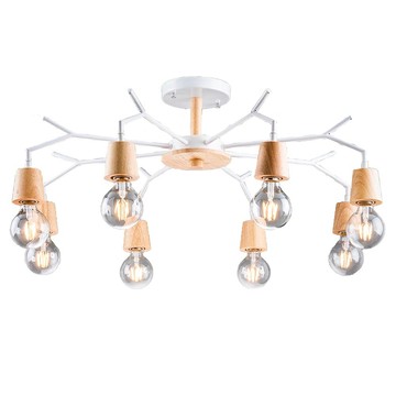 E27簡約原木造型半吸頂燈 36-60351