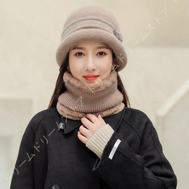 ネックウォーマー ニット帽 レディース 2点セット 防寒 冬物 フラワー 帽子 秋冬 耳あて代わりの防寒対策 ニットキャップ 可愛い 保温 防寒対策 暖かい 通販 Lineポイント最大get Lineショッピング
