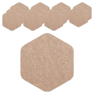 好物良品 單元體 羊毛氈壁掛留言板12件組 六角形  咖啡色  26 x 29cm