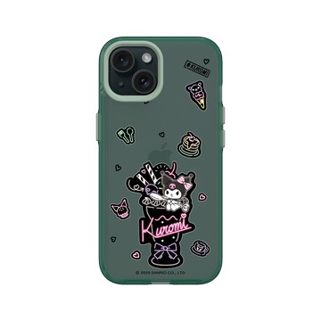 iPhone 15 Clear 憂墨綠 - 三麗鷗-酷洛米 Kuromi - 大快朵頤