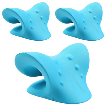 QIDINA C型頸椎按摩枕頸枕肩頸按摩枕 3C族低頭族救星  藍色  20.5 x 12 x 16cm  3個