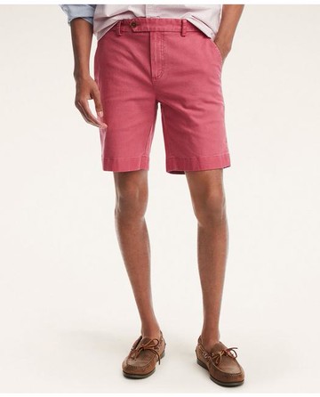 Brooks Brothers Men's 9" Stretch Washed Canvas Shorts | Light Red | Size 30
