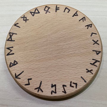 盧恩環 Rune Ring 能量調整木杯墊 水晶充電 微型占卜板